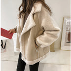 Women’s Shearling Jacket with Fleece Lining for Winter