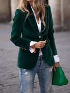 Women’s Velvet Blazer Jacket for Early Spring