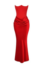 Women’s Strapless Maxi Dress Polyester for Spring