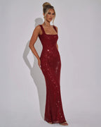 Women's Sequin Maxi Evening Dress Spring