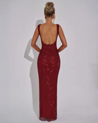 Women's Sequin Maxi Evening Dress Spring