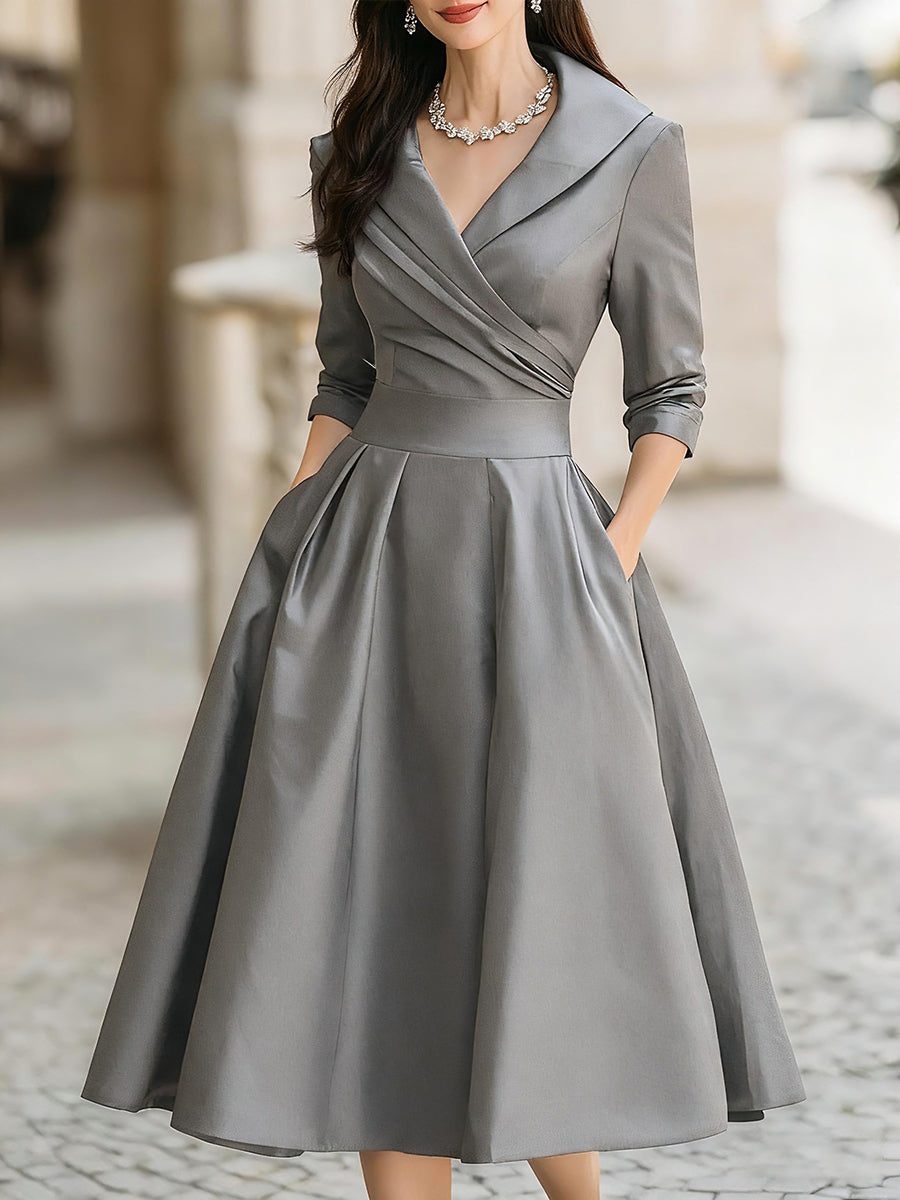 Women’s Satin Midi Dress for Spring