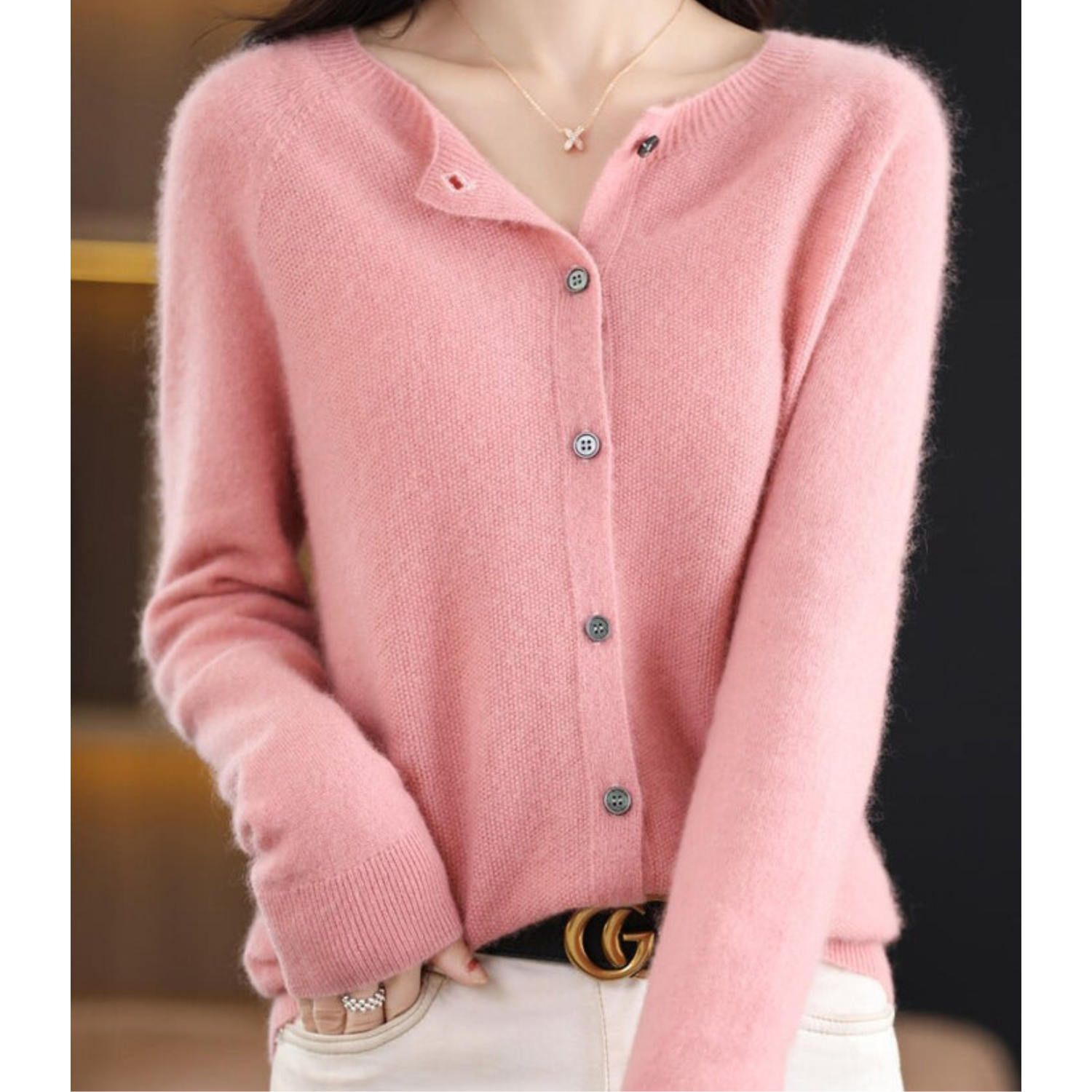 Women’s Wool Blend Knit Cardigan for Winter