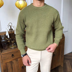 Men’s Merino Wool Ribbed Jumper for Spring