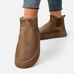Women’s Suede Ankle Boots with Fleece Lining for Winter Wear