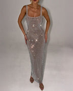 Women's Sequin Maxi Evening Dress Spring