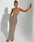 Women's Sequin Maxi Evening Dress Spring