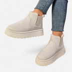Women’s Suede Ankle Boots with Fleece Lining for Winter Wear