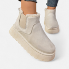 Women’s Suede Ankle Boots with Fleece Lining for Winter Wear