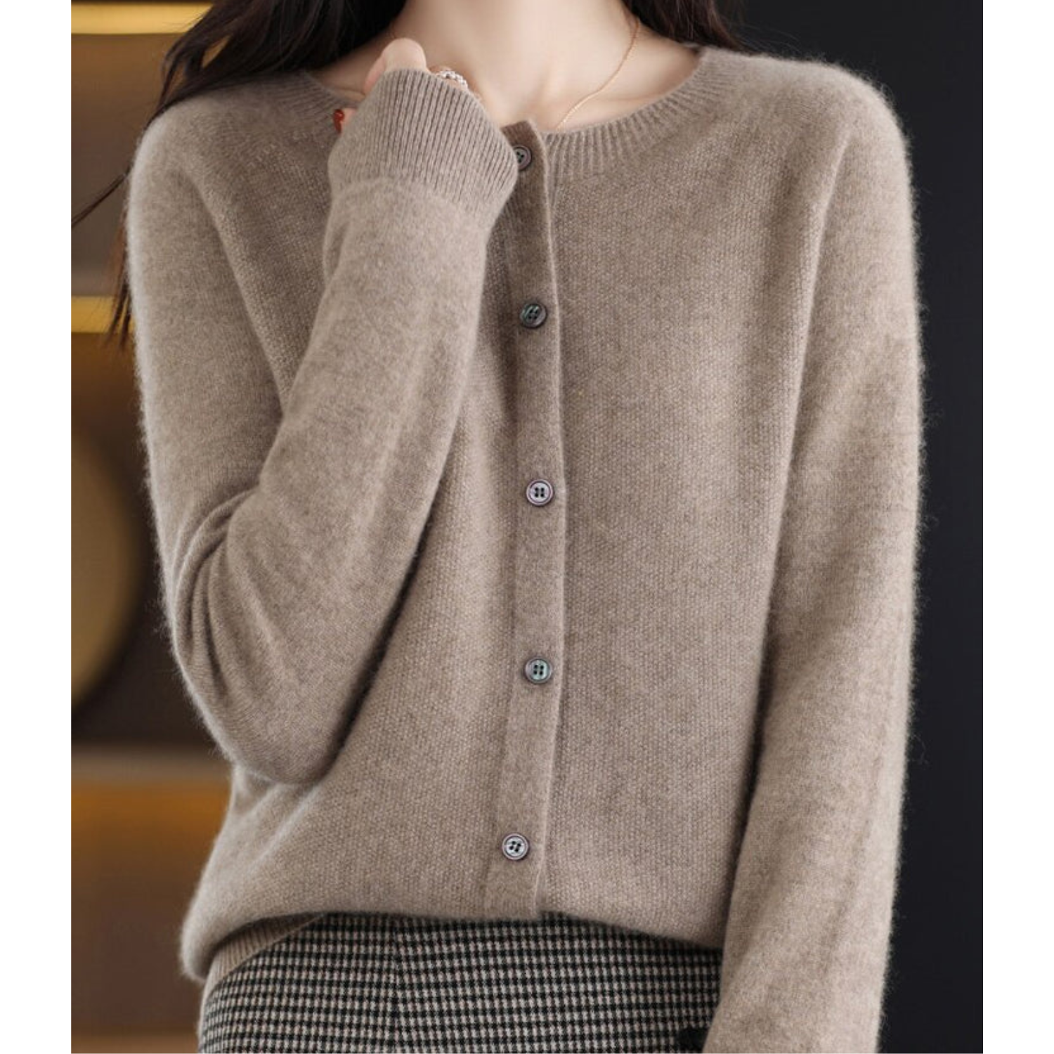 Women’s Wool Blend Knit Cardigan for Winter