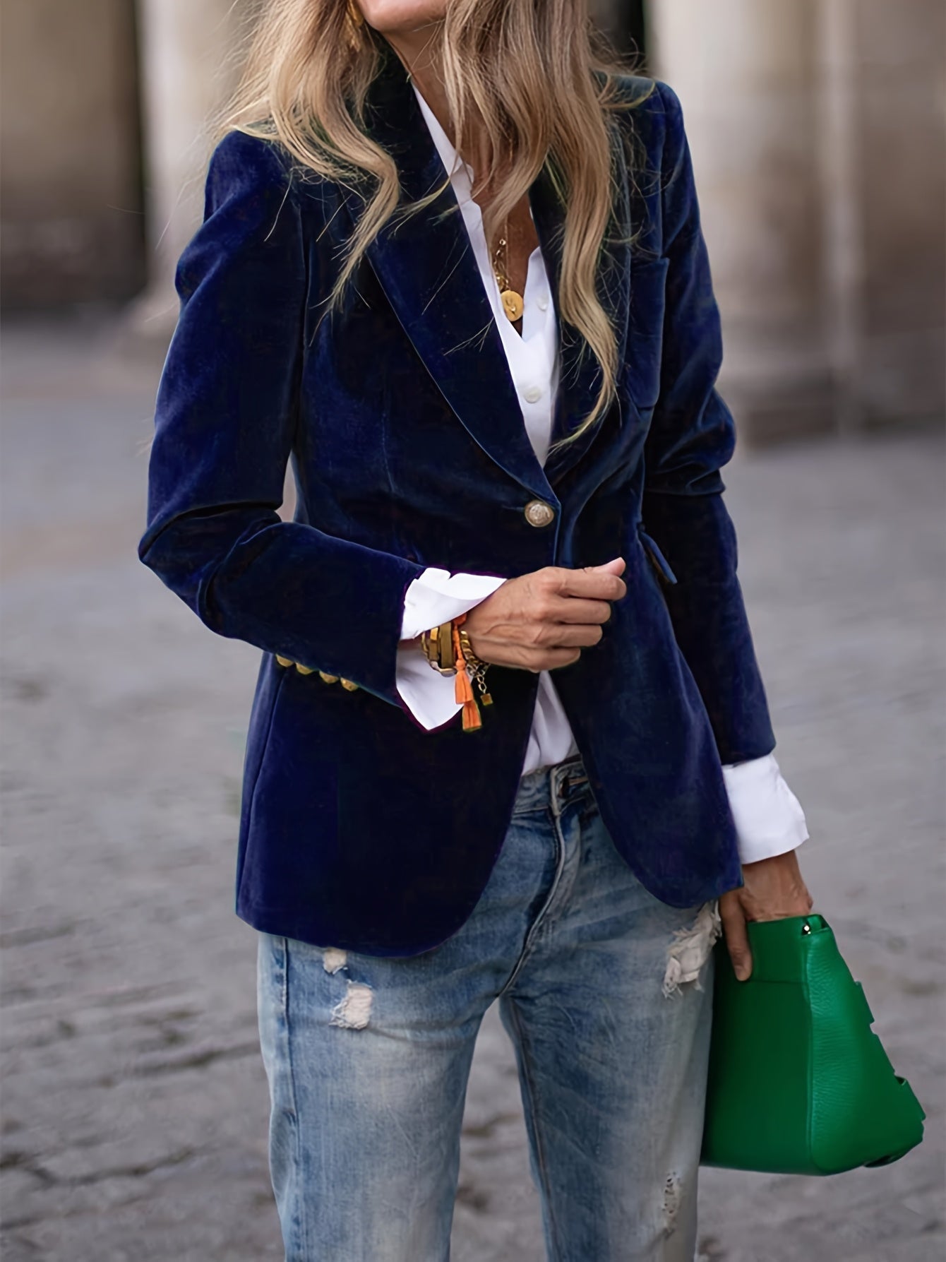 Women’s Velvet Blazer Jacket for Early Spring