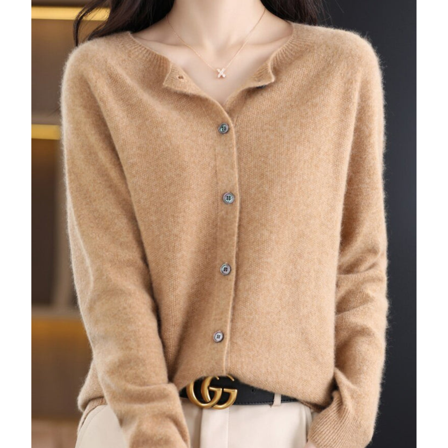 Women’s Wool Blend Knit Cardigan for Winter