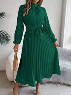 Women’s Chiffon Pleated Midi Dress for Spring Occasions