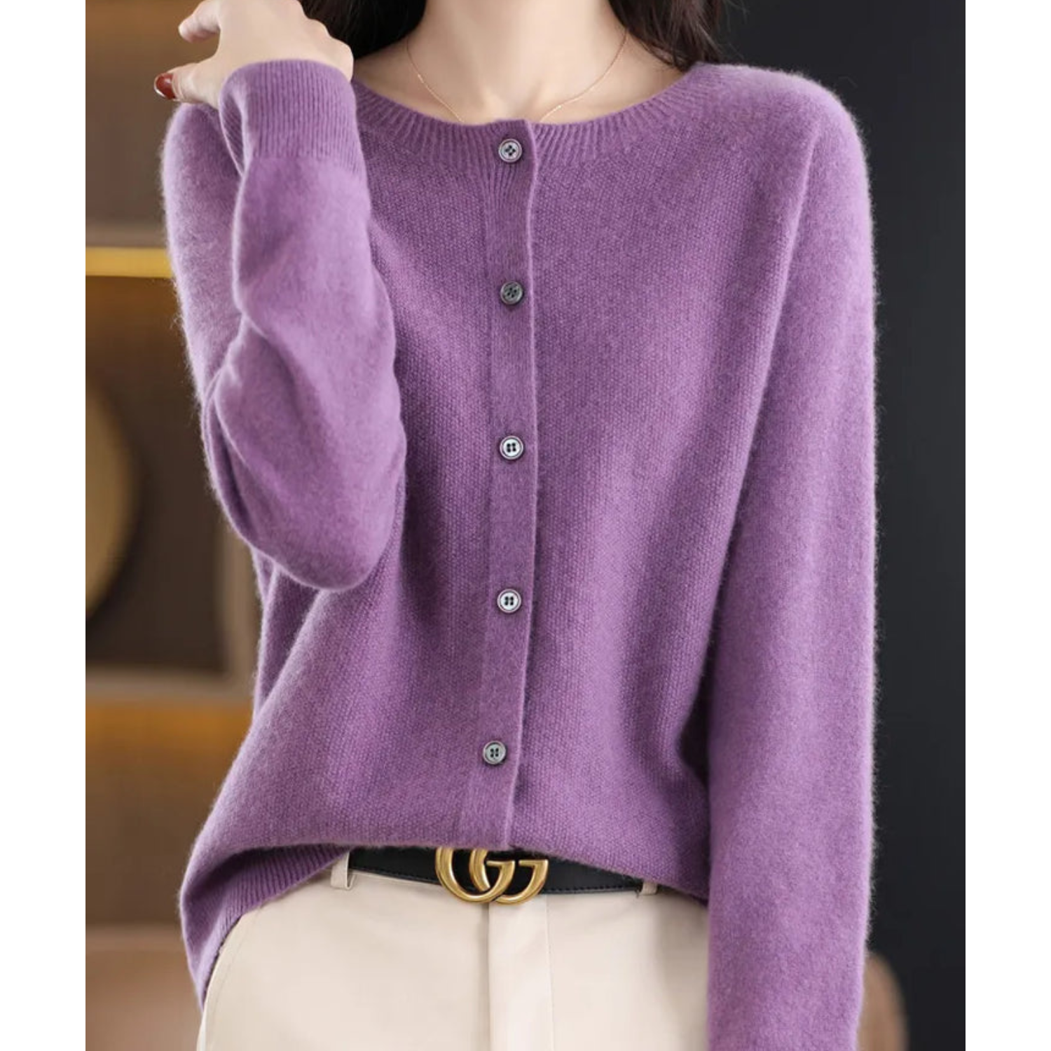 Women’s Wool Blend Knit Cardigan for Winter