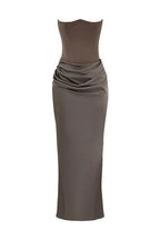 Women’s Strapless Maxi Dress Polyester for Spring