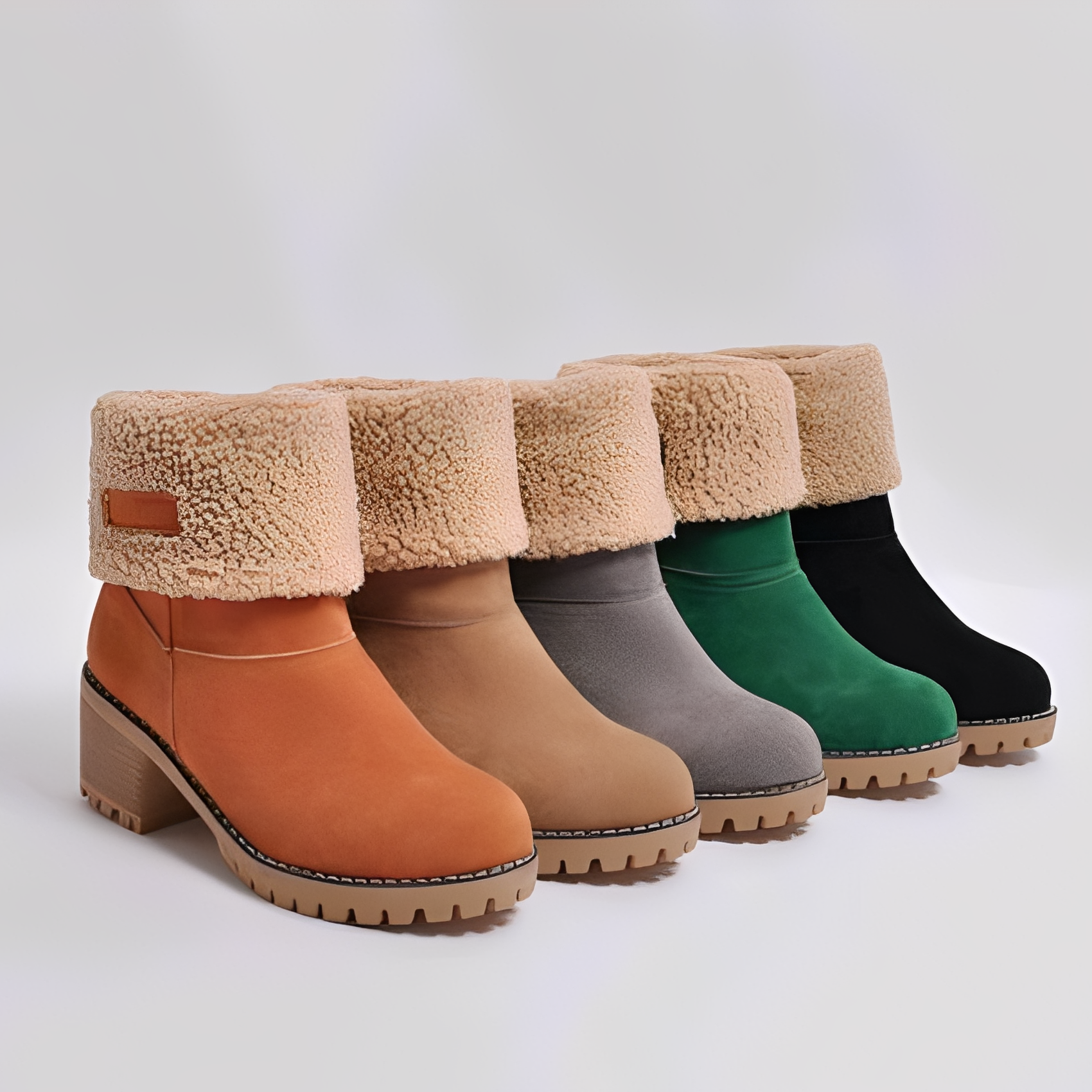 Women’s Leather Ankle Boots with Fleece Lining for Winter