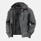 Men’s Fleece Lined Hooded Cotton Jacket for Winter