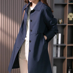 Women’s Wool Blend Mid Length Coat for Winter