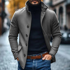 Men’s Wool Winter Coat with Stand Collar