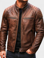 Men’s Leather Biker Jacket for Winter