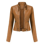 Women’s Leather Biker Jacket for Spring Transition