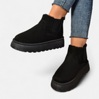 Women’s Suede Ankle Boots with Fleece Lining for Winter Wear