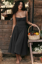 Women’s Cotton Midi Dress for Spring Occasions