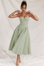 Women’s Cotton Midi Dress for Spring Occasions