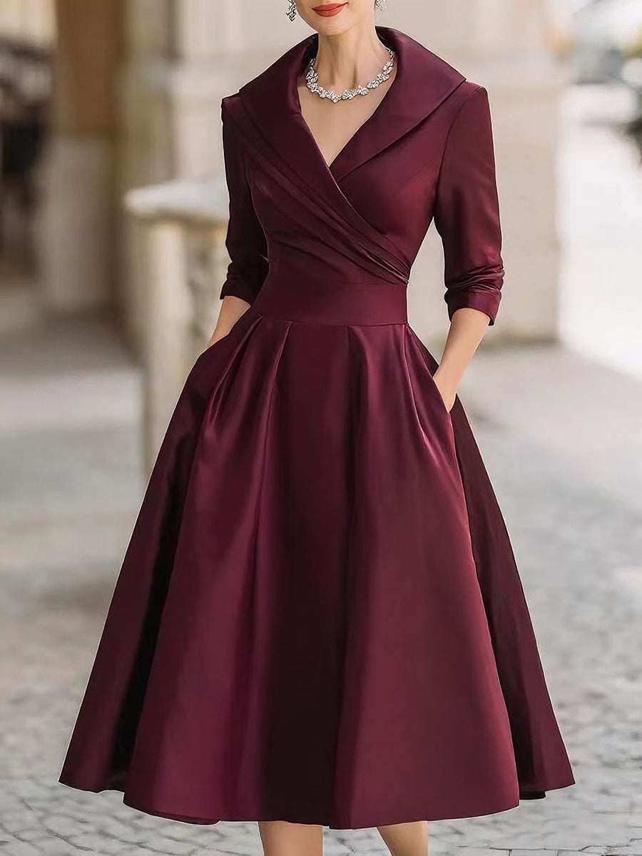 Women’s Satin Midi Dress for Spring