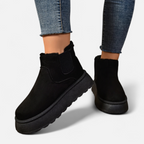 Women’s Suede Ankle Boots with Fleece Lining for Winter Wear