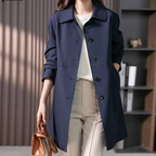 Women’s Wool Blend Mid Length Coat for Winter