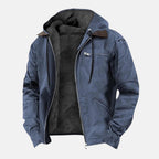 Men’s Fleece Lined Hooded Cotton Jacket for Winter