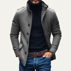Men’s Wool Winter Coat with Stand Collar