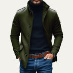 Men’s Wool Winter Coat with Stand Collar