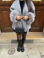 Women’s Wool Coat with Faux Fur Cuffs for Winter