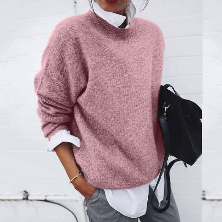 Women's Wool Blend Crew Neck Jumper Winter