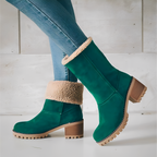 Women’s Leather Ankle Boots with Fleece Lining for Winter