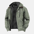 Men’s Fleece Lined Hooded Cotton Jacket for Winter