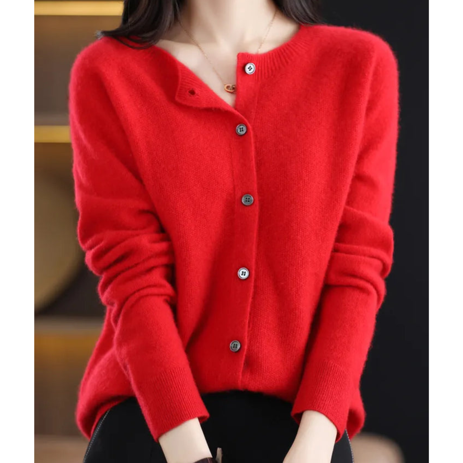 Women’s Wool Blend Knit Cardigan for Winter
