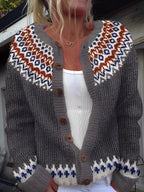 Women’s Knitted Cardigan Wool Blend for Early Spring