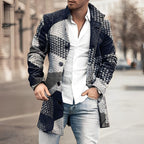 Men's Wool Blend Long Coat for Winter