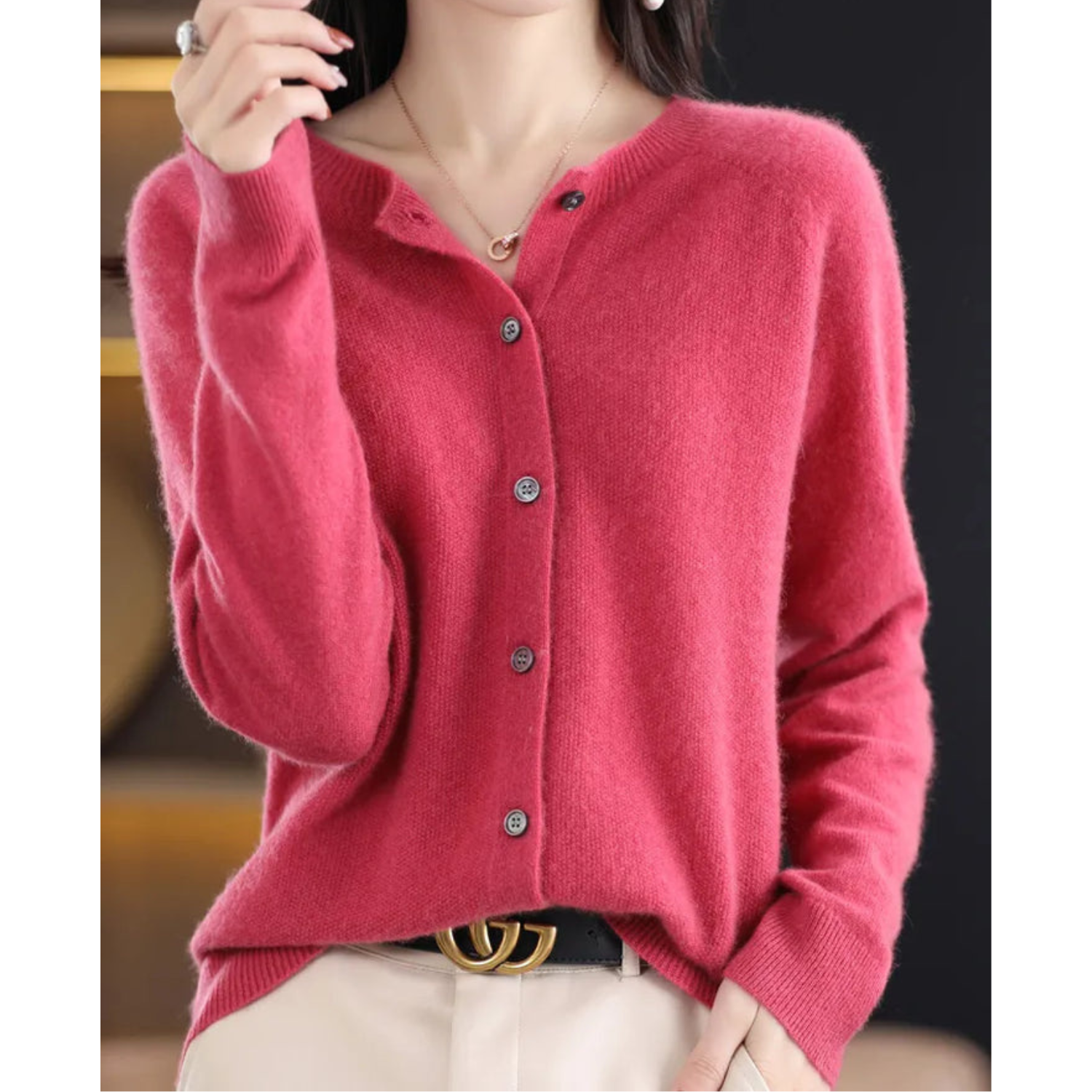 Women’s Wool Blend Knit Cardigan for Winter