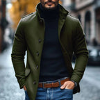 Men’s Wool Winter Coat with Stand Collar