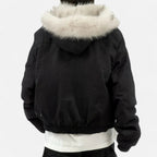 Women’s Faux Fur Hooded Winter Jacket with Insulated Padded Design