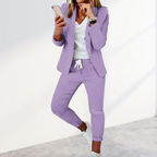 Women’s Tailored Blazer and Jogger Set in Cotton Blend for Winter Wear
