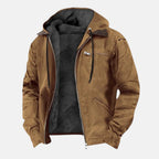 Men’s Fleece Lined Hooded Cotton Jacket for Winter