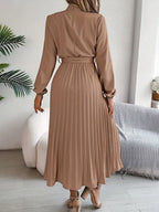 Women’s Chiffon Pleated Midi Dress for Spring Occasions