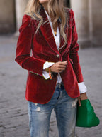 Women’s Velvet Blazer Jacket for Early Spring