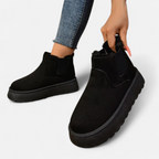Women’s Suede Ankle Boots with Fleece Lining for Winter Wear