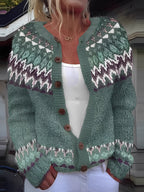 Women’s Knitted Cardigan Wool Blend for Early Spring